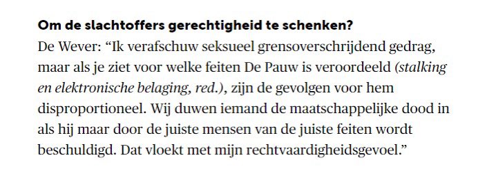 Echt? @Bart_DeWever. Schaam u. Kans gemist om te zwijgen. Een rechter heeft geoordeeld op basis van feiten. Vrouwen hebben de ongelofelijke moed gehad om te spreken. Je duwt zo de hele beweging rond seksueel grensoverschrijdend gedrag terug in de tijd. #vooronzedochters