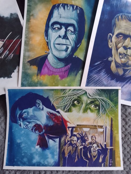 A4 og paintings just for today £100 each plus shipping Dms are open reposts appreciated cheers #art #paintingsforsale #sellingart #horrorart #cultart #classicmovies #culttv #horrormovies #buymyart #commissionsopen