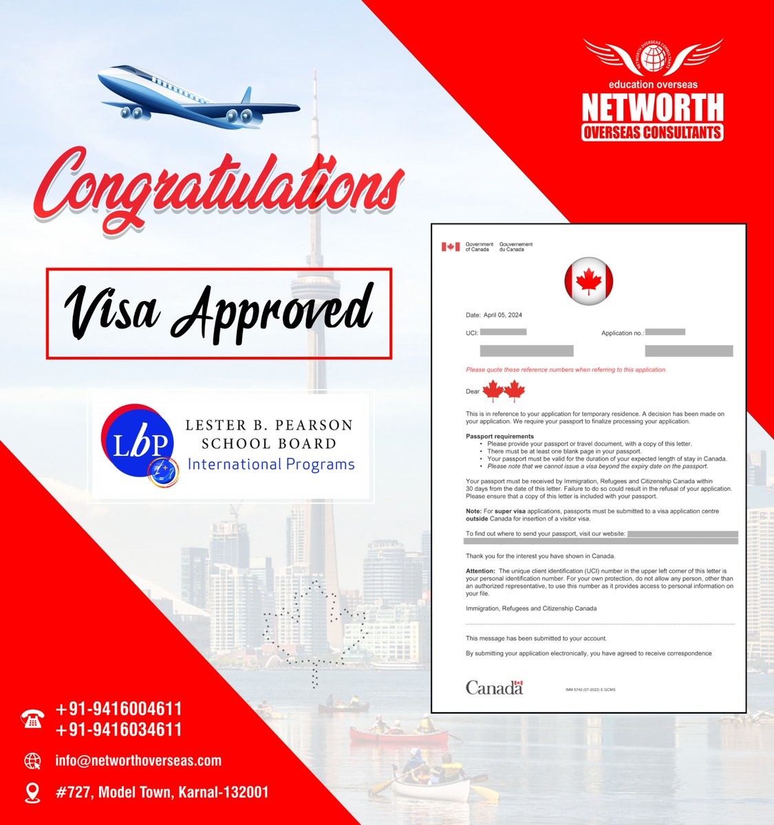 🇨🇦 🇨🇦 Canada Study Visa Approval 🇨🇦 🇨🇦

Mr. Vishal Manocha Congratulates Deepanshu & Rajinder Kaur for getting a Study visa approved 🇨🇦 🇨🇦
#postgraduation #mastersdegree