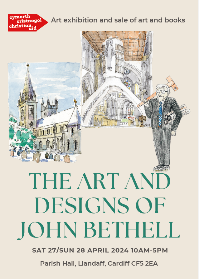 Save the date for a very special exhibition on April 27-28 celebrating the life and work of John Bethell, beloved Llandaff resident, architect, and passionate amateur artist. Many of John's paintings available for viewing and purchase. All proceeds to Christian Aid. @LlandaffDio