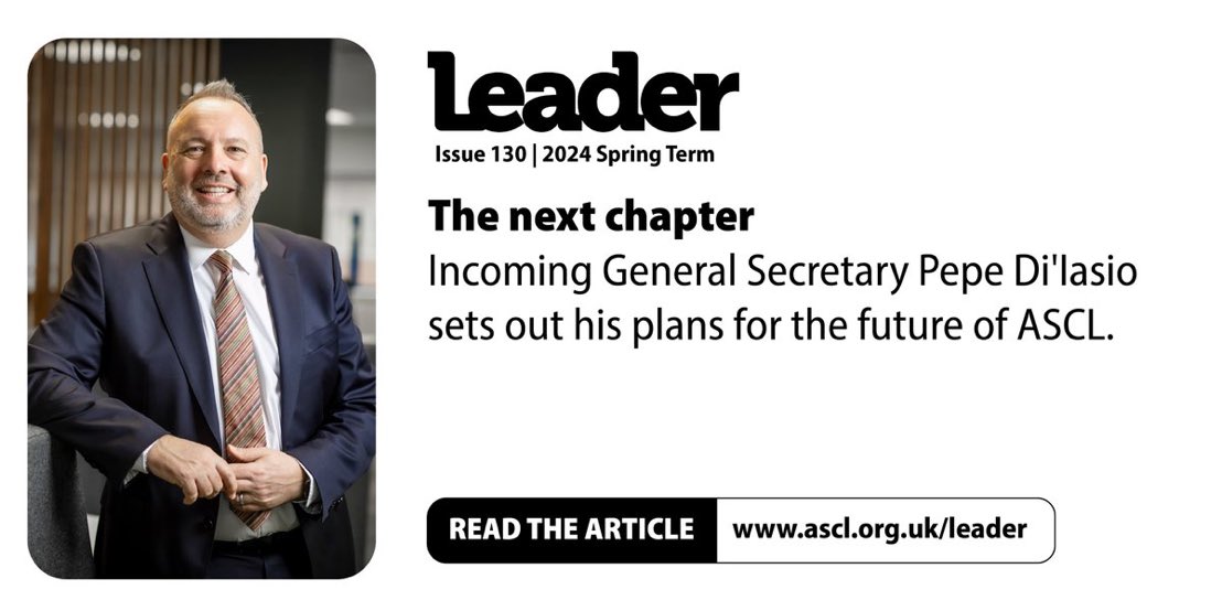 Thanks for all the kind wishes on my first week as ASCL General Secretary. Day 2 and down to business: meeting with the STRB to discuss the 2024/25 pay award. I’m fighting for a fair deal that improves recruitment & retention. Read about my plans for ASCL: tinyurl.com/4v2p7kdd