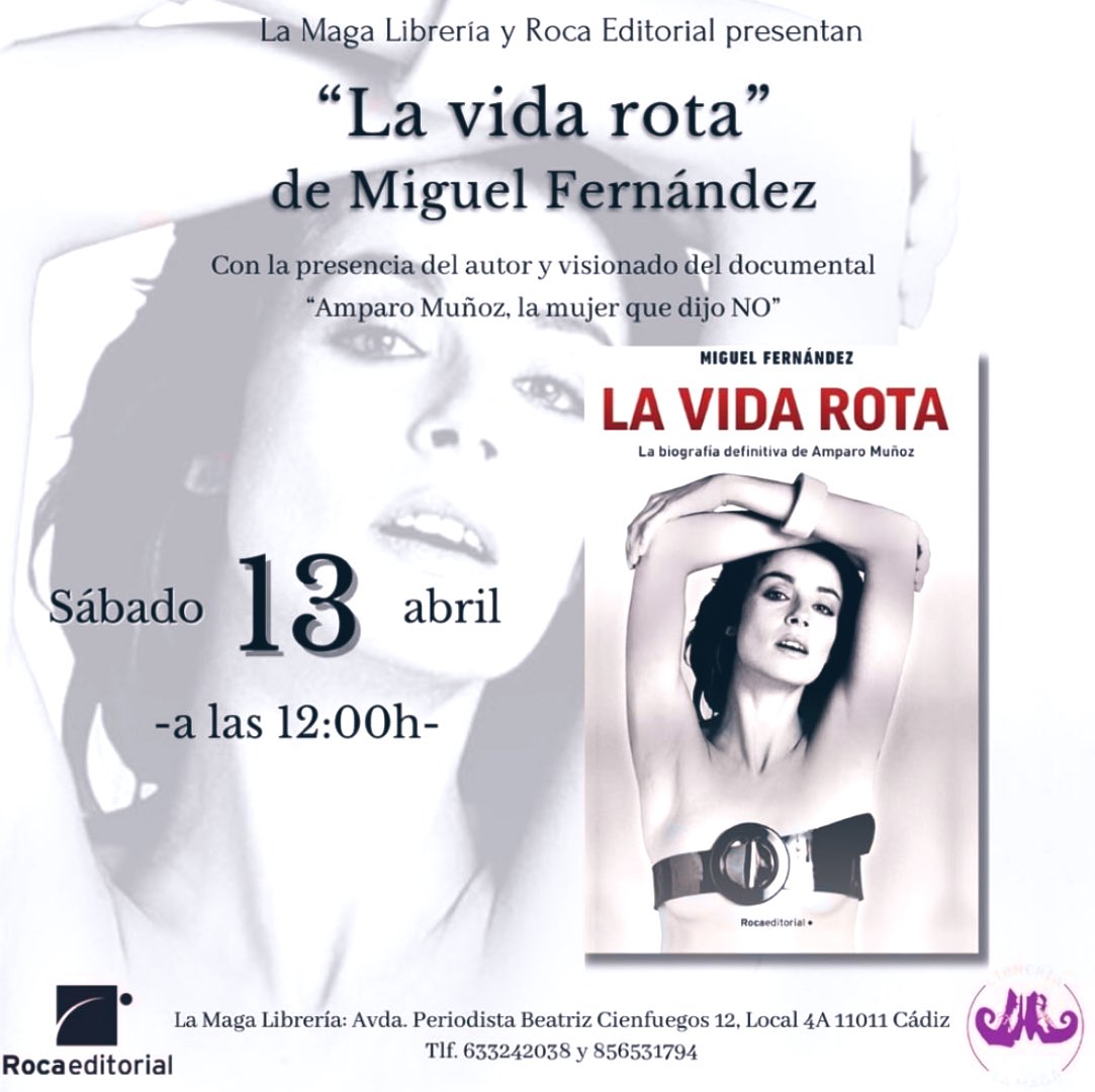 Este sábado recordamos en #Cádiz a #AmparoMuñoz. Te esperamos en @lamagalibreria @RocaEditorial @Dos_Passos