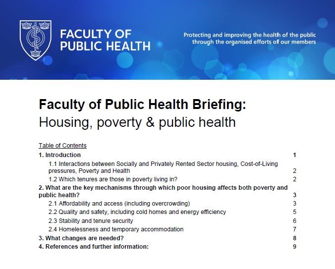 New briefing on #Housing, #Poverty and #PublicHealth for the @FPH's Poverty Special Interest Group - glad to have been able to contribute to this: