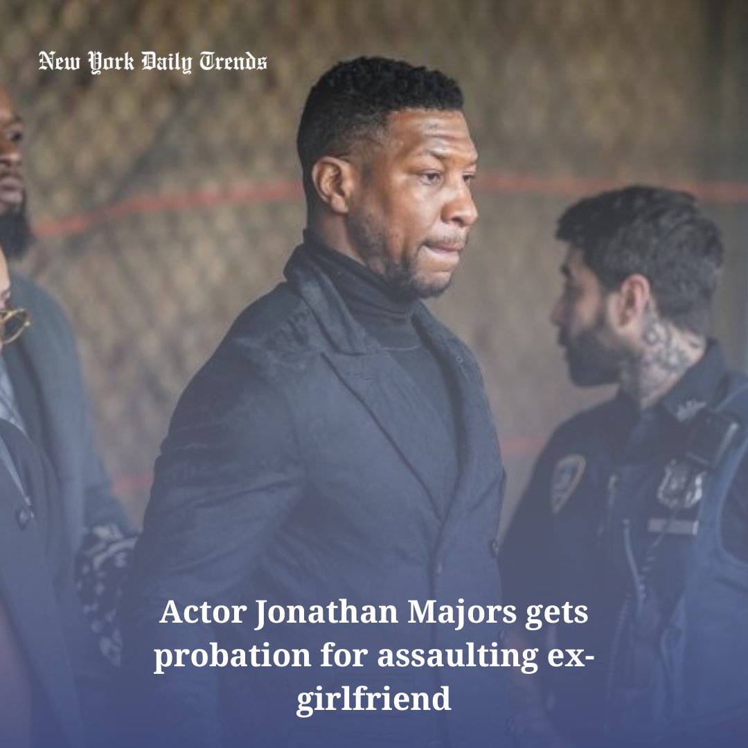 Actor Jonathan Majors avoids jail for assaulting ex, ordered to counseling; Marvel drops him, career suffers. Legal battles persist. #nydailytrends #newyorkdaily #marvel #jonathanmajors #sentences #guiltyverdict #jail #MeaganGood #violence #conviction #career #lawsuit #BOKITTY