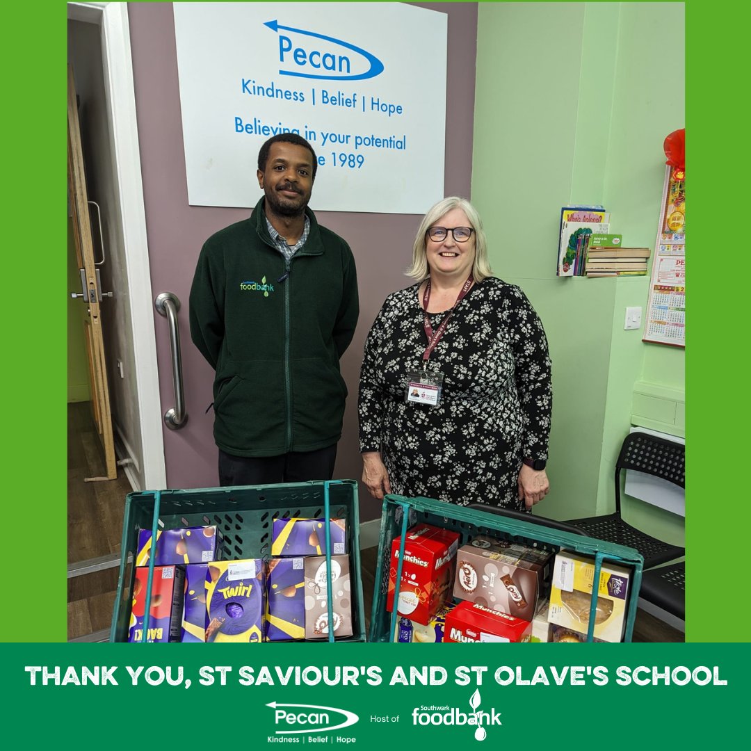 🌟 Big shoutout to the staff & students at St Saviour's and St Olave's Church of England School for their Easter egg donations! Your generosity is truly egg-ceptional, spreading joy in our community. Thank you for making this Easter brighter for many! 🐣💖 #SouthwarkFoodbank