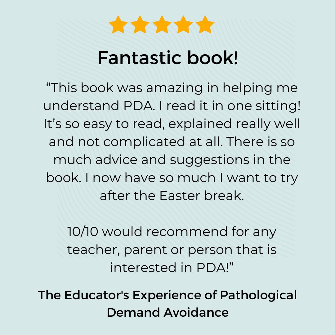 As I have said before, I am so grateful for all the amazing support I have had for “The Educator’s Experience of Pathological Demand Avoidance'. It means so much to me whenever someone buys this book, recommends it, leaves amazing reviews (like this one!)