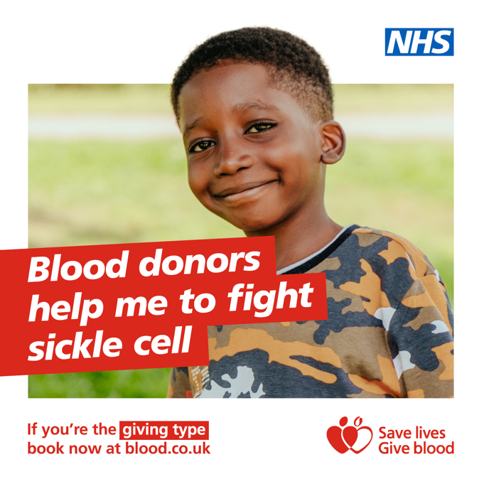 Many people with sickle cell need regular blood transfusions. When they receive blood from a donor with the same ethnicity, it provides the best possible treatment. You could save up to three lives in one hour. Book now at blood.co.uk. 🩸