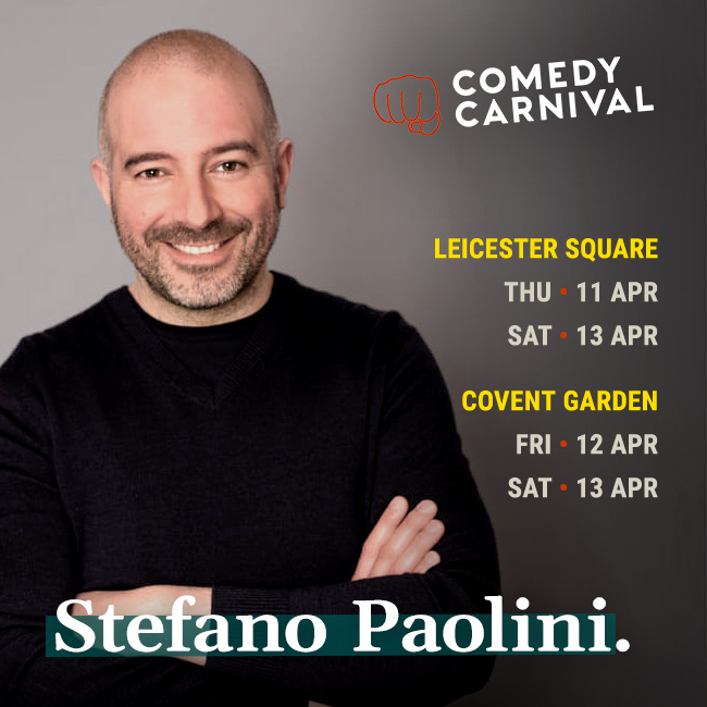 International stand up comedy this Thursday, feat. @stefanompaolini, #WillHannigan, #JordanDucharme, #AshSuri, @OtterLeeMoy, and #PeteGionis as MC. Tickets: comedycarnival.co.uk/leicester-squa… Doors 7pm - 8pm. Show 8pm - 10:15pm.