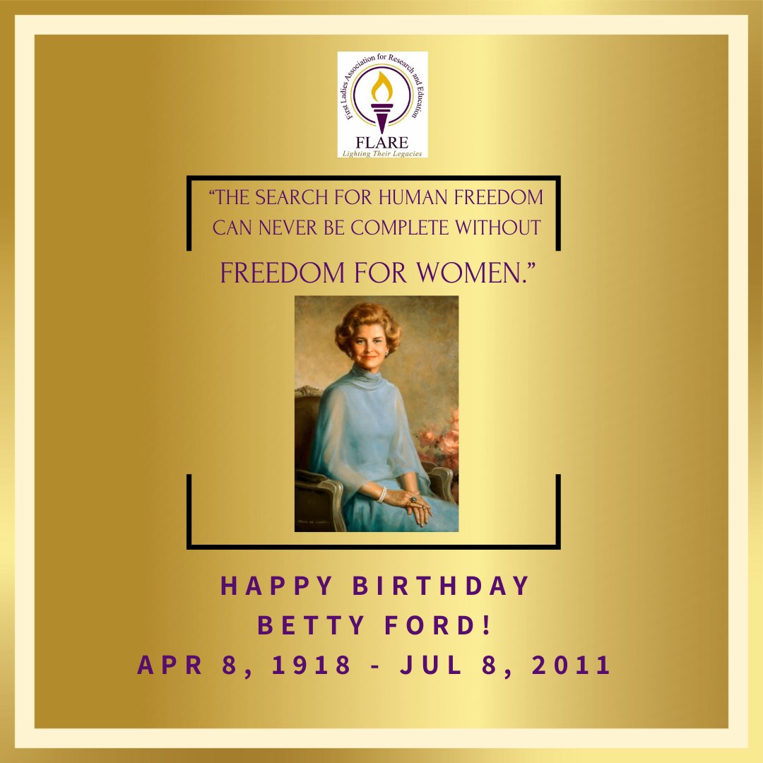 Happy Birthday to one of the great First Ladies, Betty Ford! She was named one of Time's 'Women of the Year' in 1975 for her willingness to speak out, including her breast cancer diagnosis and addiction. She supported the ERA and actively worked for its passage. #firstladies