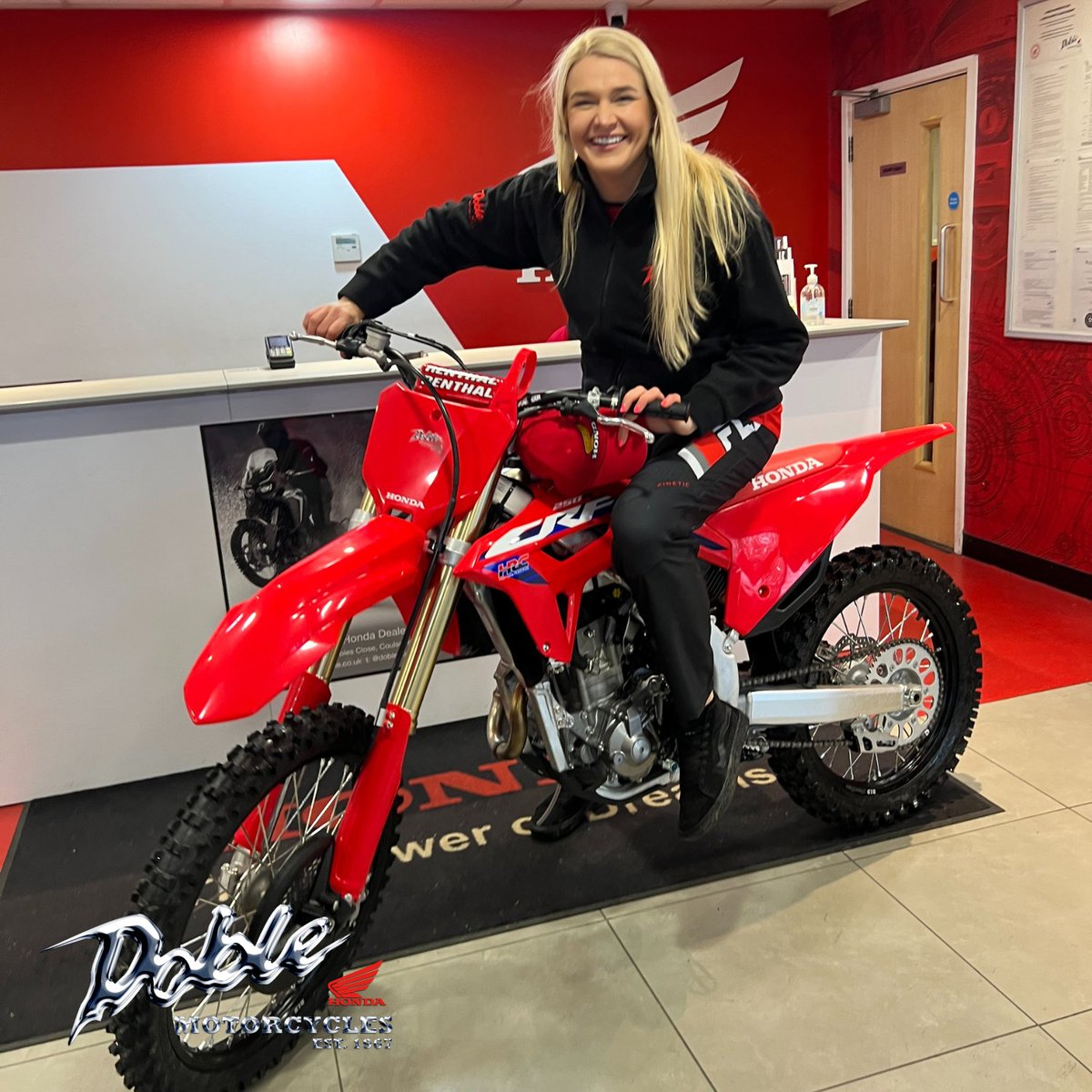 We’re delighted to announce @ievab7 will be representing Team Doble at the upcoming coming @HondaUKBikes CRF250 Cup! Follow her on social media o to keep up to date with her progress! #TeamDoble #WeAreBikers
