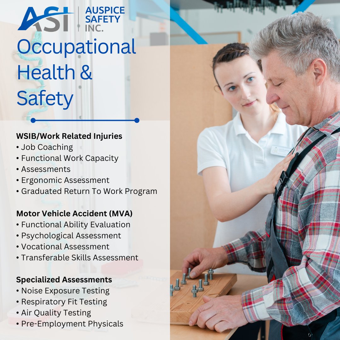 A good occupational health and safety policy along with a professional assessment can help identify potential risks, ensure employees have proper training, and minimize workplace safety hazards.  auspicesafety.com/occupational-h…