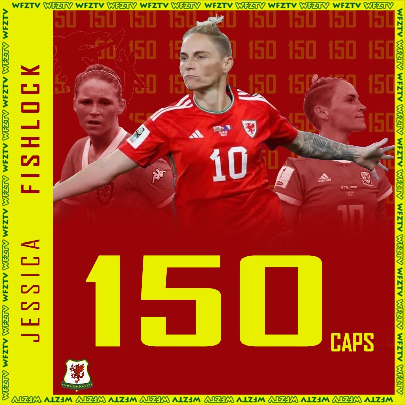 1️⃣5️⃣0️⃣ @JessFishlock has been named in Cymru’s starting XI to face Kosovo and will earn her 150th cap 🏴󠁧󠁢󠁷󠁬󠁳󠁿 Congratulations Jess, incredible achievement 👏
