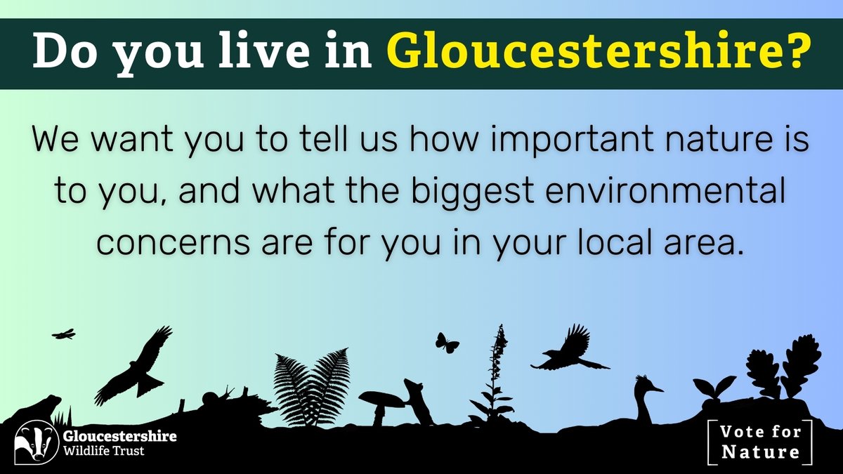Would you like to tell your future elected representatives how important nature is to you? 🌿 Fill out this short survey to help us show them that the people of #Gloucestershire want more action to help nature recover NOW! 🦋 #votefornature Survey: ow.ly/A9uf50R6vz6