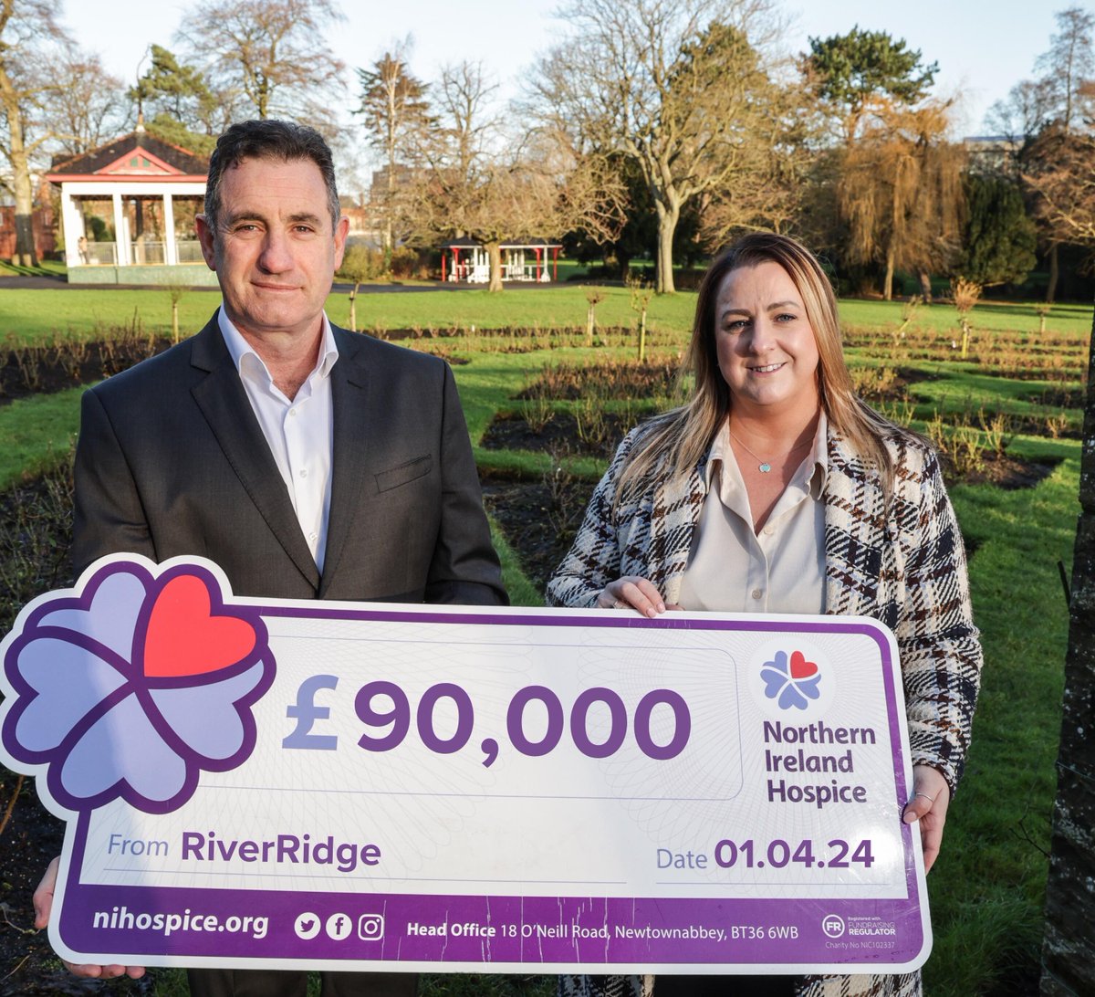 Big news! @RiverRidge_ our valued partners, has hit a major milestone, raising £90k for NI Children’s Hospice. 💜 Huge thanks to everyone at RiverRidge for making a real difference in the lives of local children and families. 🙌 #CorporateSupport #ThankYou