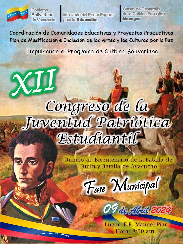 #9Abr #AvanzaPuebloUnido <a href="/NicolasMaduro/">Nicolás Maduro</a> <a href="/_LaAvanzadora/">Yelitze Santaella</a> @MPPEDUCACION Los Jóvenes de MATURIN reunidos para idear y cambiar experiencias en el XII Congreso de la Juventud Patriótica Estudiantil <a href="/ActualZe/">CDCE ESTADAL MONAGAS</a> <a href="/dgcpatrimonio/">dgcpatrimonio/turismo</a> <a href="/estabacarolina1/">Carolina Estaba</a>