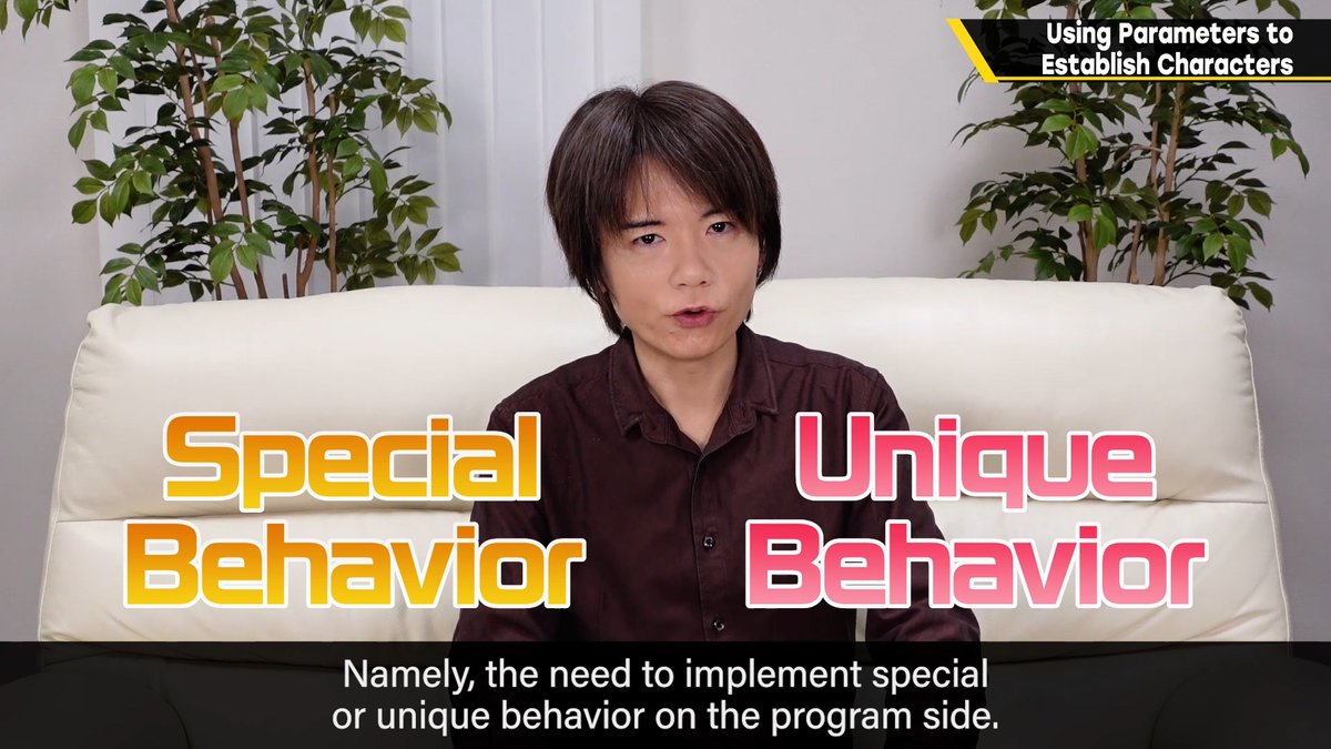 Sora_Sakurai's tweet photo. https://t.co/PvJcPtlpPx
[Using Parameters to Establish Characters]
Games are made up of sets of numbers, but it's up to their creators to decide what feelings those numbers convey. Like graphics and sound, game parameters are a kind of art, so we want them to be memorable. https://t.co/GjjiGjwQls