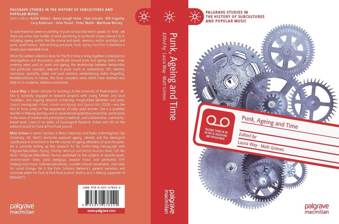 Join us for the online book launch of Punk, Ageing and Time, Wednesday 17 April, 3.30-5pm. Comment/message or email me:  laura.way@roehampton.ac.uk for the meeting joining link.
