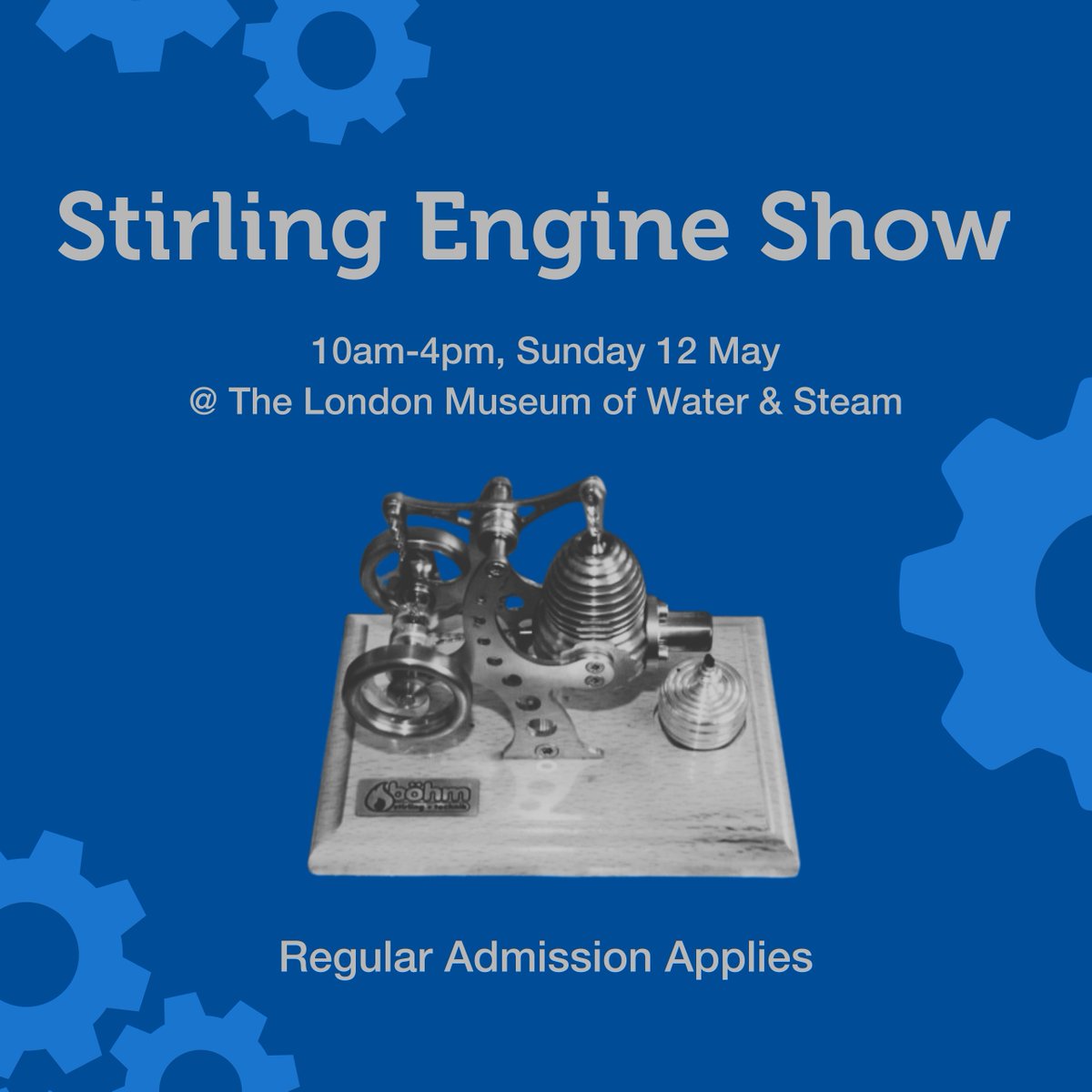 The Stirling Engine Society are at LMWS on Sunday 12 May! Take the opportunity to speak to the engineers who built the engines about how they work and why they are so cool! Event suitable for all ages, regular admission applies. lmws.digitickets.co.uk/event-tickets/…