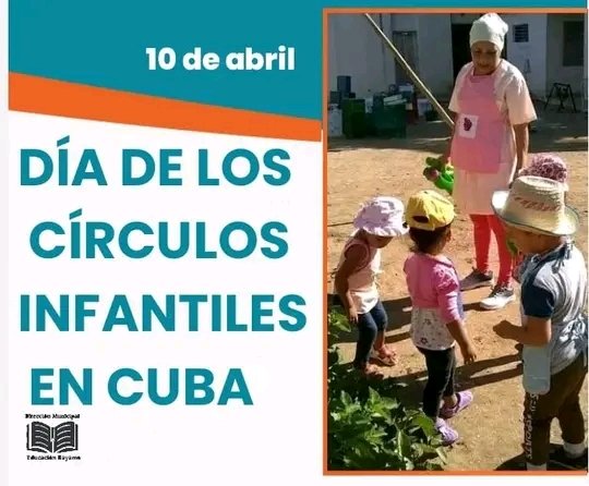 ¡ Muchas felicidades ! 
10 de abril #63Aniversario de la creación de los círculos infantiles en #Cuba.
#PrimeraInfancia
#EducaciónBayamo
#EducaciónGranma 
#CubaMined