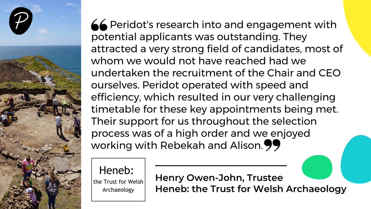 🎯 Our Arts, Heritage and Culture team recently appointed a CEO and a Chair for Heneb: the Trust for Welsh Archaeology who will set the tone for the whole organisation, championing the newly formed Trust’s values of inclusive, open and accountable leadership.