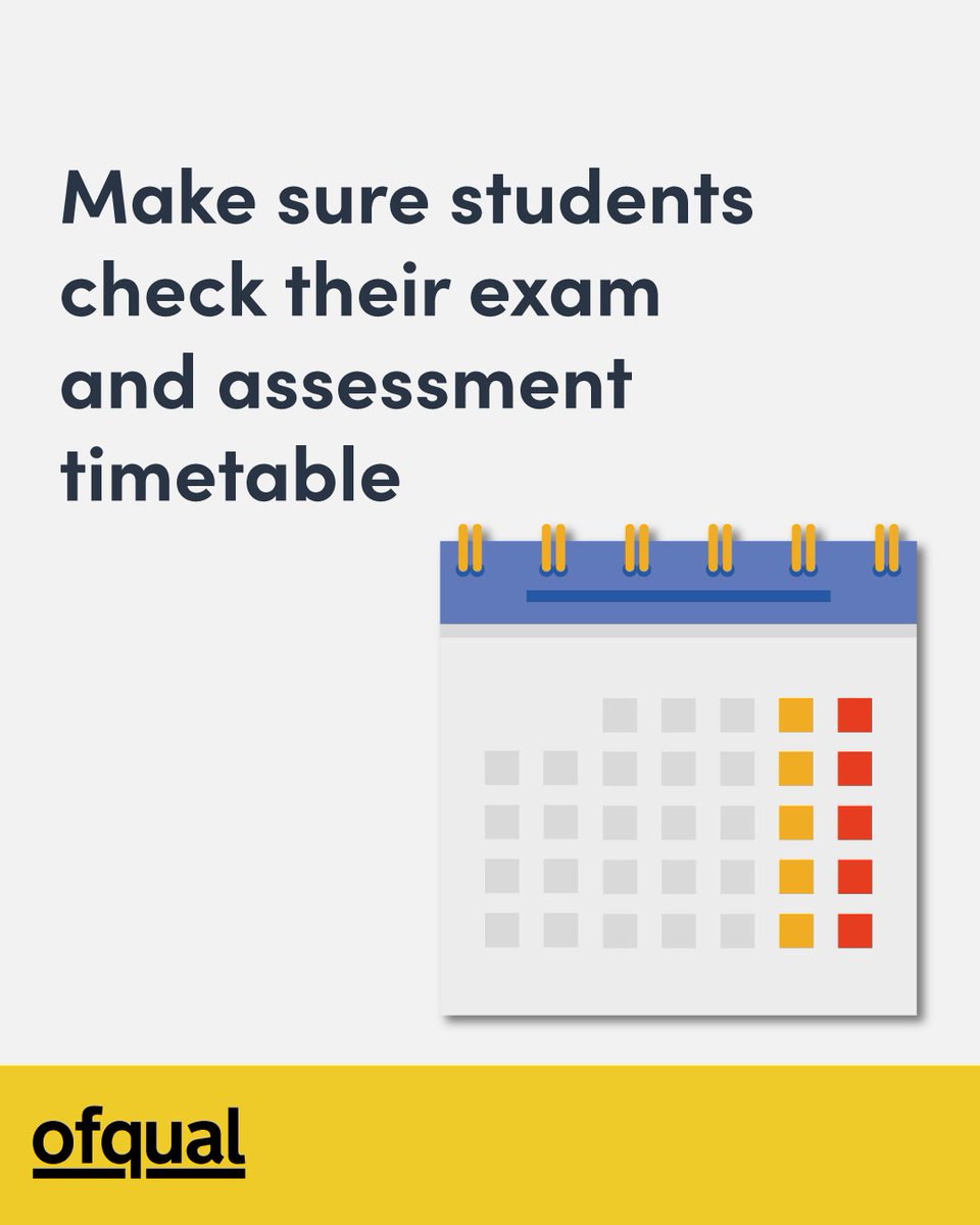 Teachers, schools and colleges – make sure your students know the consequences of missing an exam. Get them to check their exam and assessment timetable. Help them prepare with our student guide: ⬇️ gov.uk/government/pub… #Exams2024