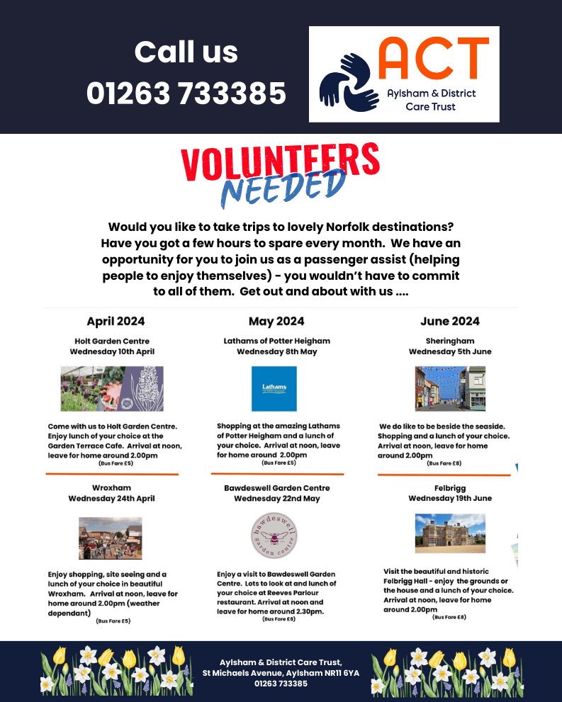 Passenger Assists are vital to our social outings - there is an opportunity to help others by taking them to lovely locations for trips, food and fun.