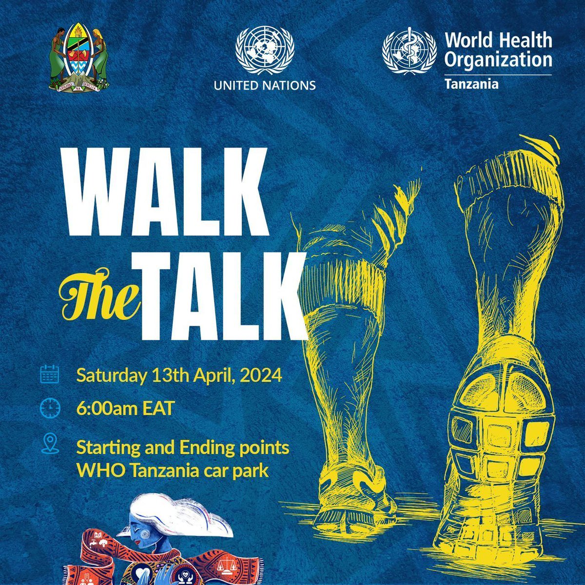 Walking, jogging, & more – people of all ages & abilities will be moving, & calling, better health. As part of #WorldHealthDay, Join @UnitedNationsTZ & partners in the Health for All Challenge & celebrate our shared commitment to get moving for physical & mental health.