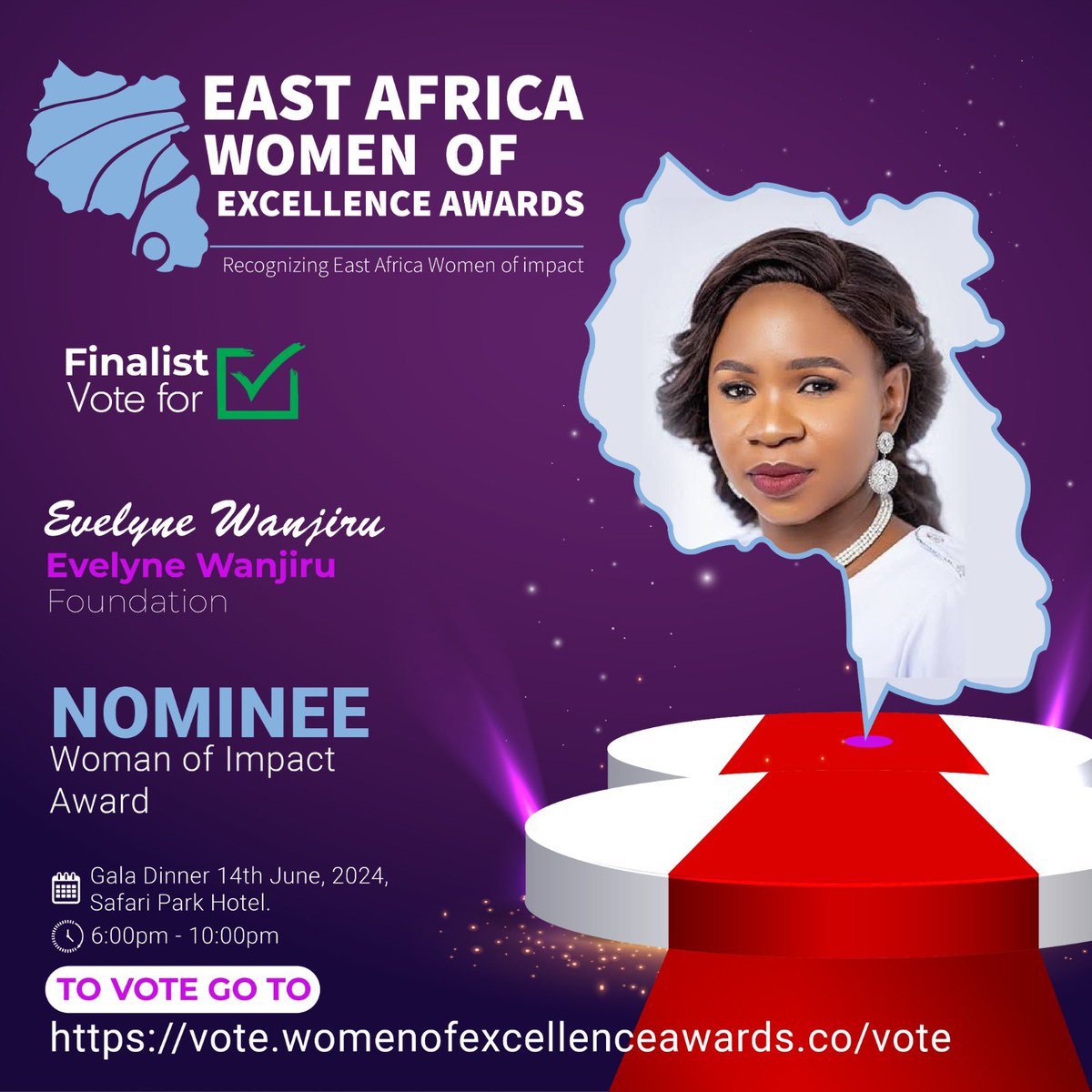 Thank you @womenofexcellenceawards for nominating #evelynwanjirufoundation See poster for more details on how to vote🙏