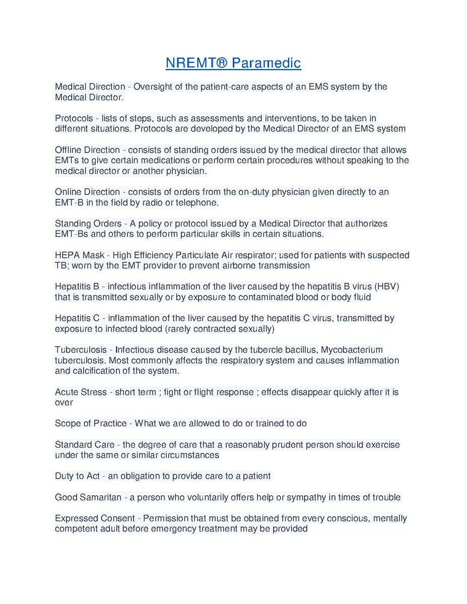 ExamsGain's tweet image. NREMT® Paramedic Exam Prep. LATEST UPDATED VERSION 2023
fliwy.com/item/372731/nr…
#nremt #paramedicexamprep #latestupdatedversion #fliwy #fliwy.com