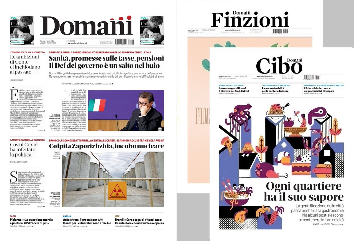 #9aprile martedì in prima: incipit su ambizioni di Conte e politica infettata dal Covid, apertura sul Def del governo «un salto nel buio», fotonotizia sull’incubo nucleare Zaporizhzhia, richiami a Pina Picierno, fondi per vulnerabili, Vasco Brondi + supplementi #Finzioni e #Cibo