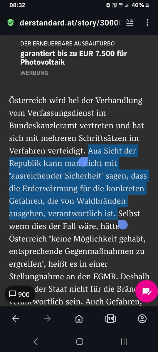 Heute entscheidet der EGMR über drei wichtige Klimaklagen. Österreich uva. haben sich dabei mit Wissenschaftsverleugnung verteidigt. Der Zusammenhang Klimakrise-Waldbrände ist eindeutig. Die Entscheidung wird auch wichtig für nationale Klimaklagen sein. derstandard.at/story/30000001…