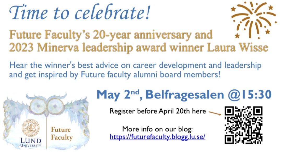 🎉Time to celebrate 🎉 This year's Future Faculty's Minerva leadership award winner is @lemwisse! Don't forget to register to the event! 👉 futurefaculty.blogg.lu.se/2024/04/04/fut…