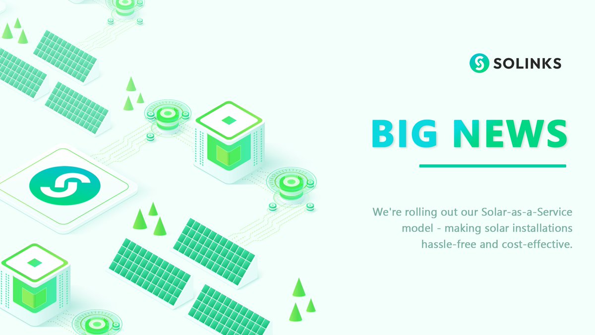 Solinks_'s tweet image. 📣 Big news! 

We're rolling out our Solar-as-a-Service model - making solar installations hassle-free and cost-effective.
