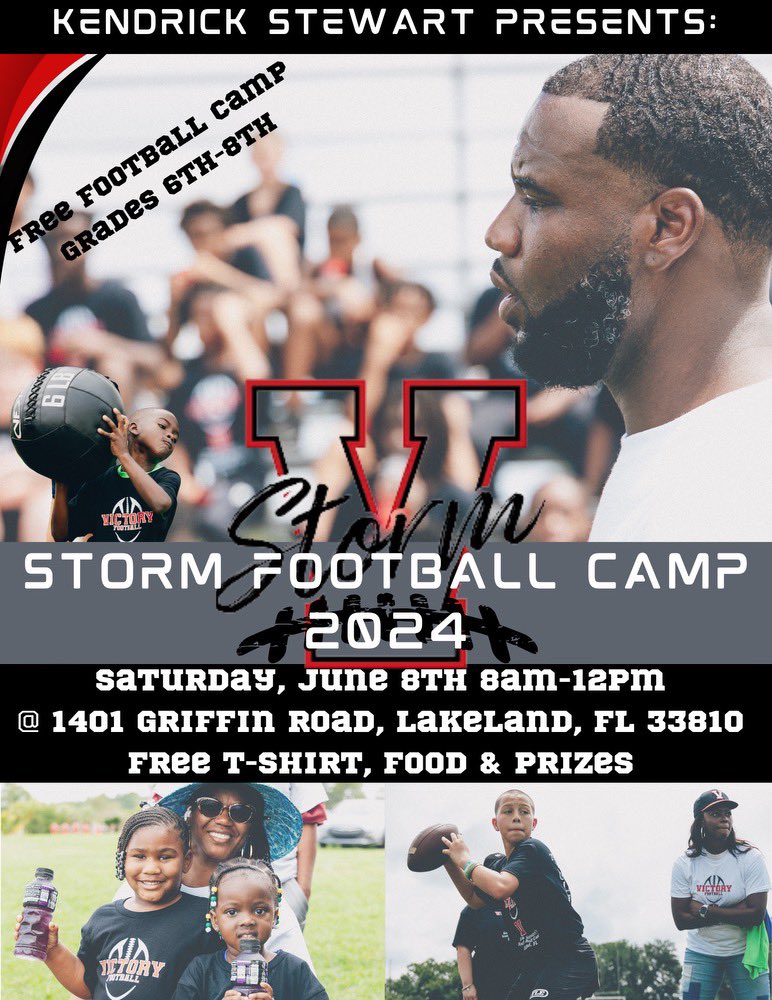 Free Football Camp!!! Help support a good cause by donating at vcaonline.onlinegiving.org/donate/customf… and registering your kids at eventbrite.com/e/free-storm-y…