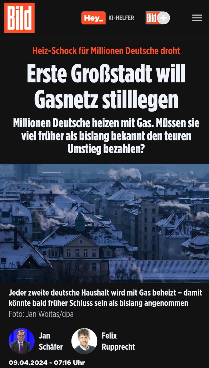 Augsburg prescht vor, will schon '35 klimaneutral seinund faselt was von schnellem Umstieg auf irgendwas, nur weg vom Gas. Energiesicherheit, egal. Machbarkeit, egal.