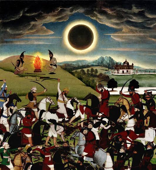 Battle of Pipli Sahib - The last war between the Sikhs and Ahmed Shah Abdāli that was fought on the day of Diwali under the total solar eclipse of 17 October 1762 in Amritsar. Abdāli faced crushing defeat and retreated to Lahore, only to be never seen again. #SolarEclipse2024