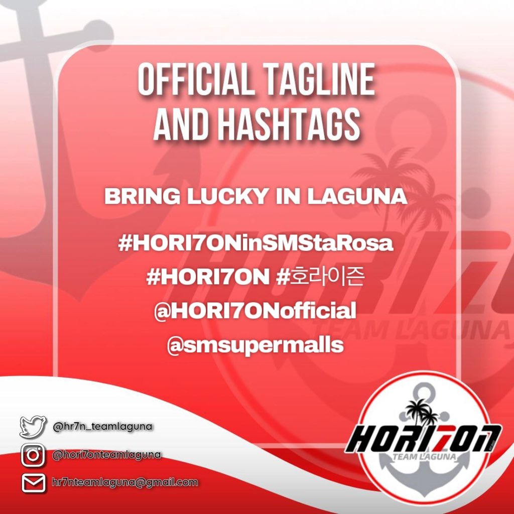 hr7n_teamlaguna's tweet photo. Laguna Anchors, we need your help. Let's make this trend and bring our best boys in Laguna for more of their fansigning events. You may use the tags below. Kamsahamnida!

⏰ 3PM onwards

BRING LUCKY IN LAGUNA

#HORI7ONinSMStaRosa
#HORI7ON #호라이즌 
@HORI7ONofficial
@smsupermalls https://t.co/WhZizk8qHp