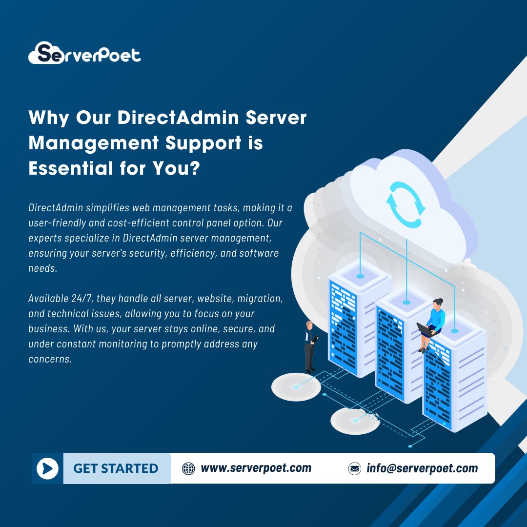 ServerPoet's tweet image. Empower your hosting experience with ServerPoet&apos;s DirectAdmin Server Management. Seamless control, optimal performance, and unmatched reliability for your online ventures. 💻

#directadminserver #webhosting #servermanagement #techsolutions #webhostingprovider #pratapnagar #jaipur