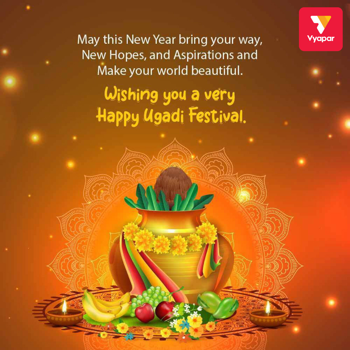 VyaparApp's tweet photo. This Ugadi, I wish you to have a new year filled with laughter, joy and fulfilment. Have a blessed Ugadi! Happy Ugadi to all of you in advance!
Share greetings with your choice with the vyapar app now!
#madurga #ugadi #greetings #share #vyaparapp #postshare #NewYear2024 https://t.co/YdgbOaOCiJ