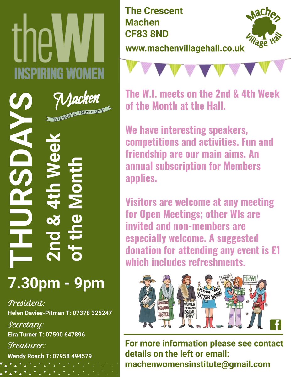 📣 Machen Women’s Institute 📣 WI would love to welcome new women to join them and usually meet the 2nd & 4th Week of the Month from 7:30pm-9pm. #MachenWI #MVH #WomensInstitute #CommunityHub #Women #Machen #BTMarea #GYRarea #AllAreWelcome