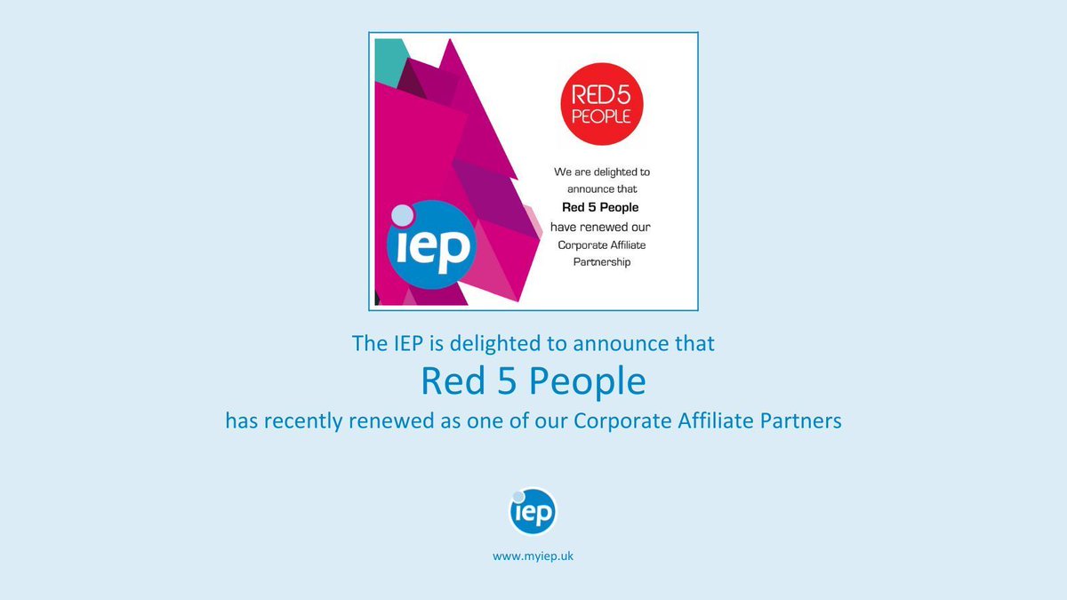 📢 Today the #IEP is celebrating with Red 5 People as they have recently renewed as our Corporate Affiliate Partners. Find out more about the many benefits of joining our Corporate Affiliation here 👇🏼👇🏼👇🏼 myiep.uk/page/Corporate… @IEPInfo @Red5People #Employability #Retraining