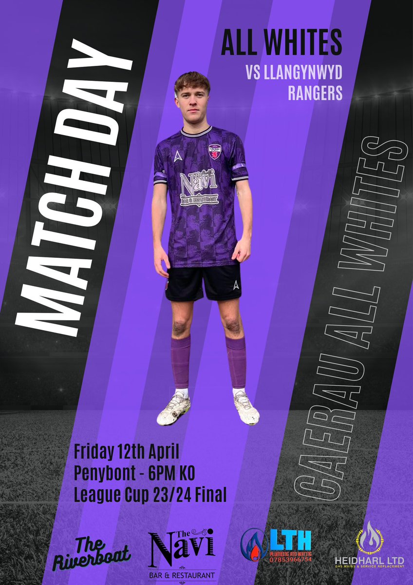 A big 4-0 win against Penyfai FC sees us into the League Cup Final 🟣⚫️

Luke Conaty ⚽️⚽️⚽️
Chay-Ryan Davies ⚽️ 

We now face Llangynwyd Rangers this Friday @ Penybont 🏟️ 6PM KO 🕰️ 

Come support the boys in what will no doubt be a cracking game with the cup at stake ‼️

#CAW🟣⚫️