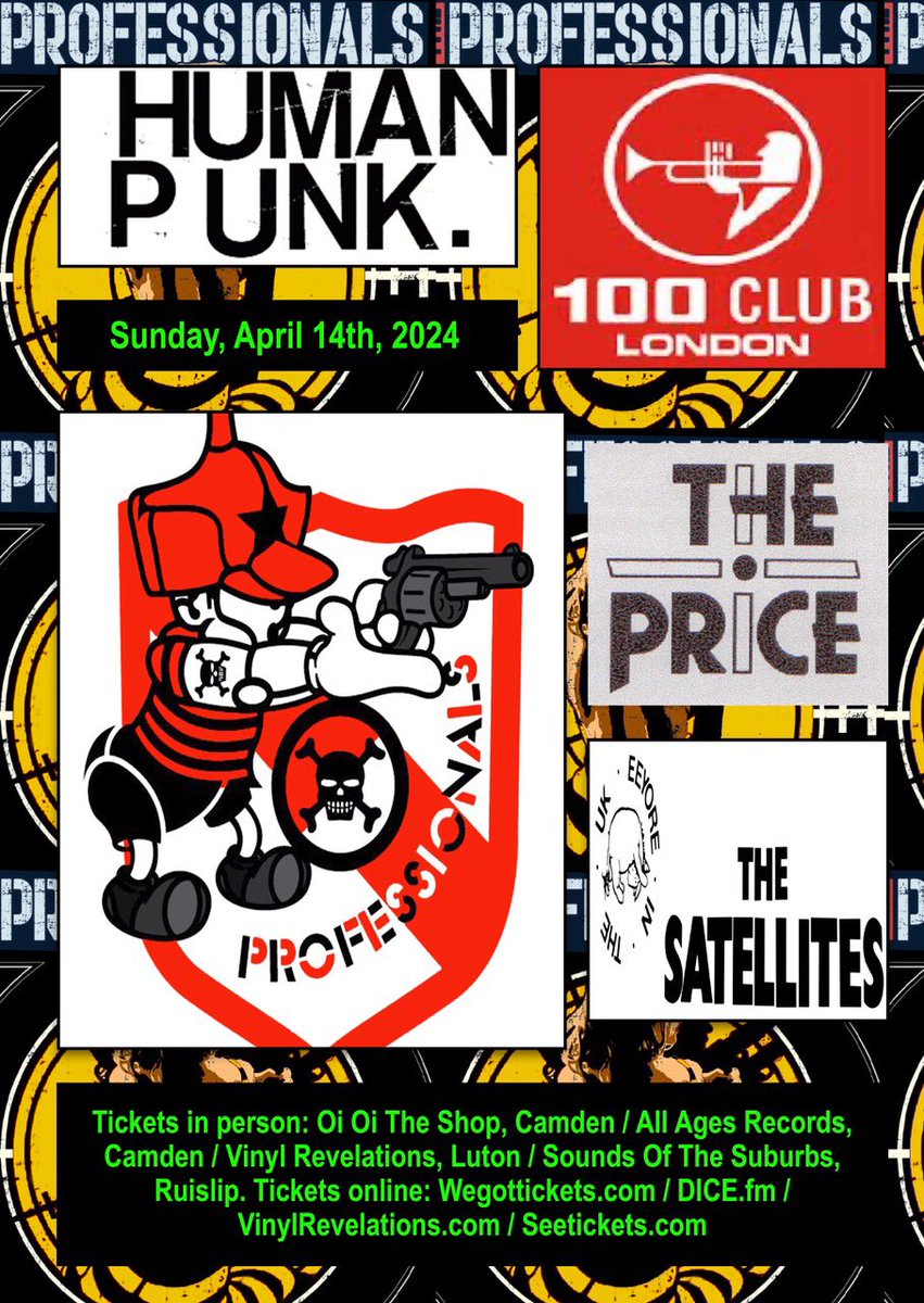 All you punksters out there might like to know that Chelsea season-ticket holder Paul Cook & his band The Professionals are playing @100clubLondon this coming Sunday There are few top names on the guest list 😉 Tix available as per the poster or from me on the door on the night