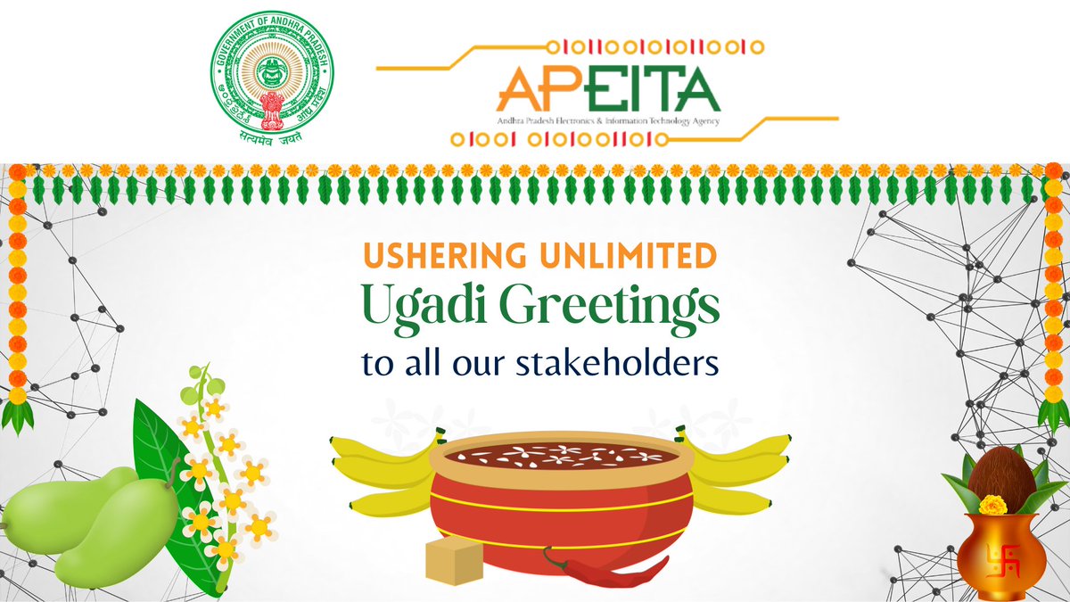 Warm wishes to all our stakeholders on the auspicious occasion of Ugadi! May this Telugu New Year bring joy, prosperity, and success to you and your loved ones. #Ugadi #TeluguNewYear #APEITA #AndhraPradesh