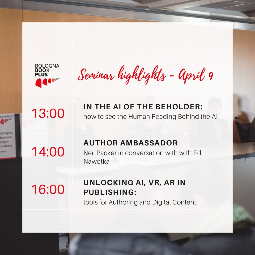Today's seminar highlights are here! Which one caught your eye? All seminars will run a the BBPlus theatre in Hall 29. #BBPlus24 @aldusnet #AldusUp #CreativeEurope