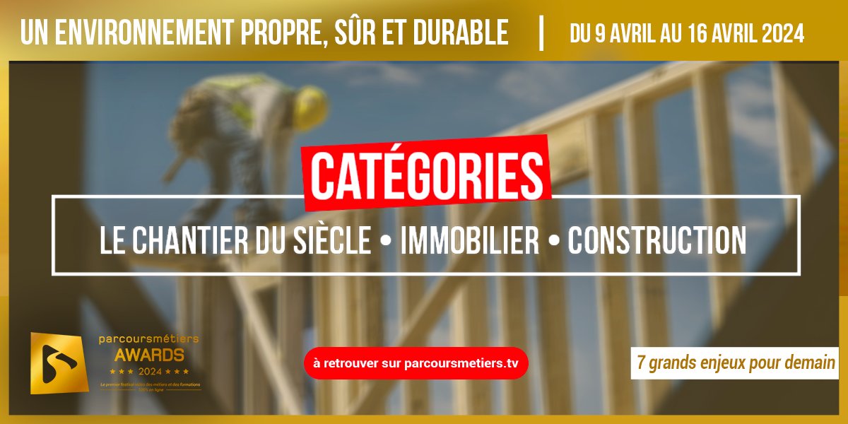 Cette semaine, votez pour votre vidéo préférée dans le grand thème : 🎓' UN ENVIRONNEMENT PROPRE, SÛR ET DURABLE'🎓 ➡️ Rendez- vous sur le lien : parcoursmetiers.tv/page/46-progra… #PARCOURSMETIERSAWARDS #PARCOURSMETIERS #JEFILMELEMETIERQUIMEPLAIT #concours #metiers #jeunes #videos