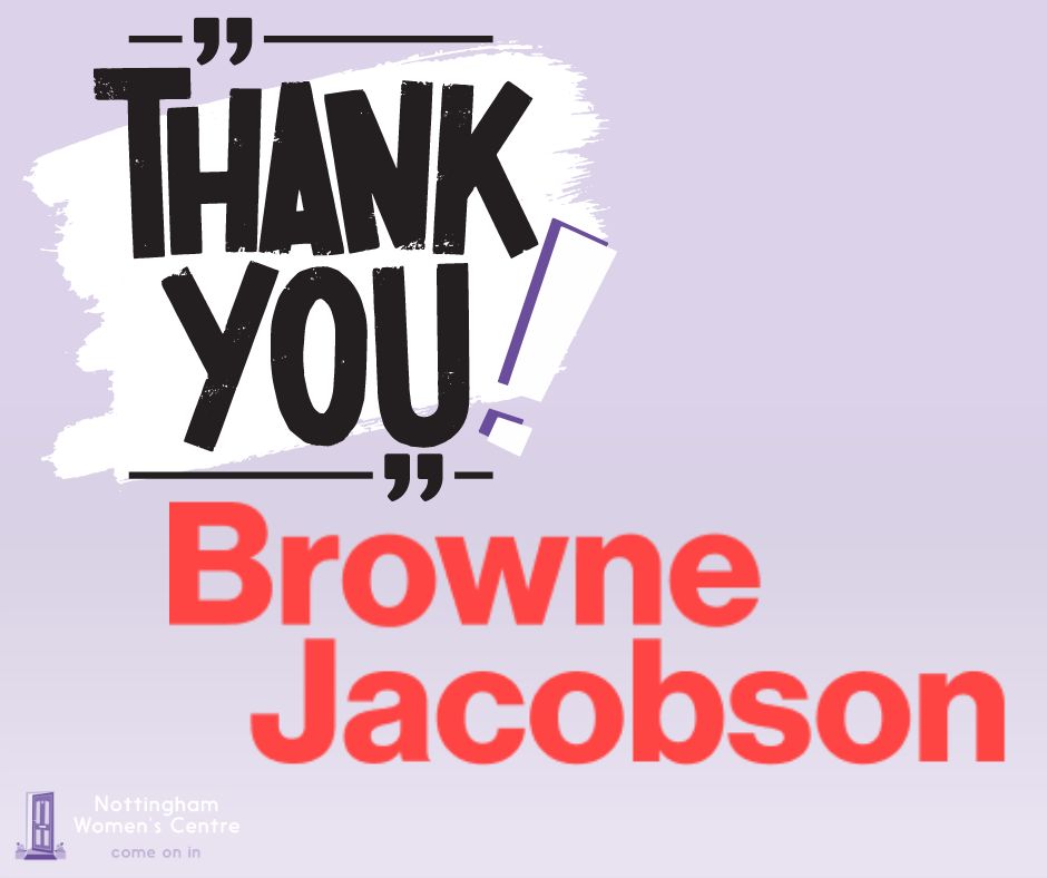 Thanks to Browne Jacobson Charitable Trust for the grant of £2500 towards our Renew Counselling Service, helping us to provide affordable counselling for all women. @brownejacobson #Nottingham #NottinghamWomen #NottinghamWomensCentre #Charity #Support #ThankYou