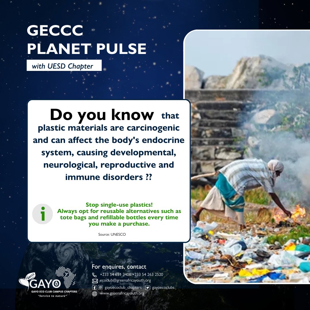 Do you know that plastic can mess with your hormones and cause a range of health issues❗ Additionally, toxic contaminants that often accumulates on plastic's surface are transferred to humans through consumption of seafood❌ 

#planetpulse #planetvsplastic
#breakfreefromplastic