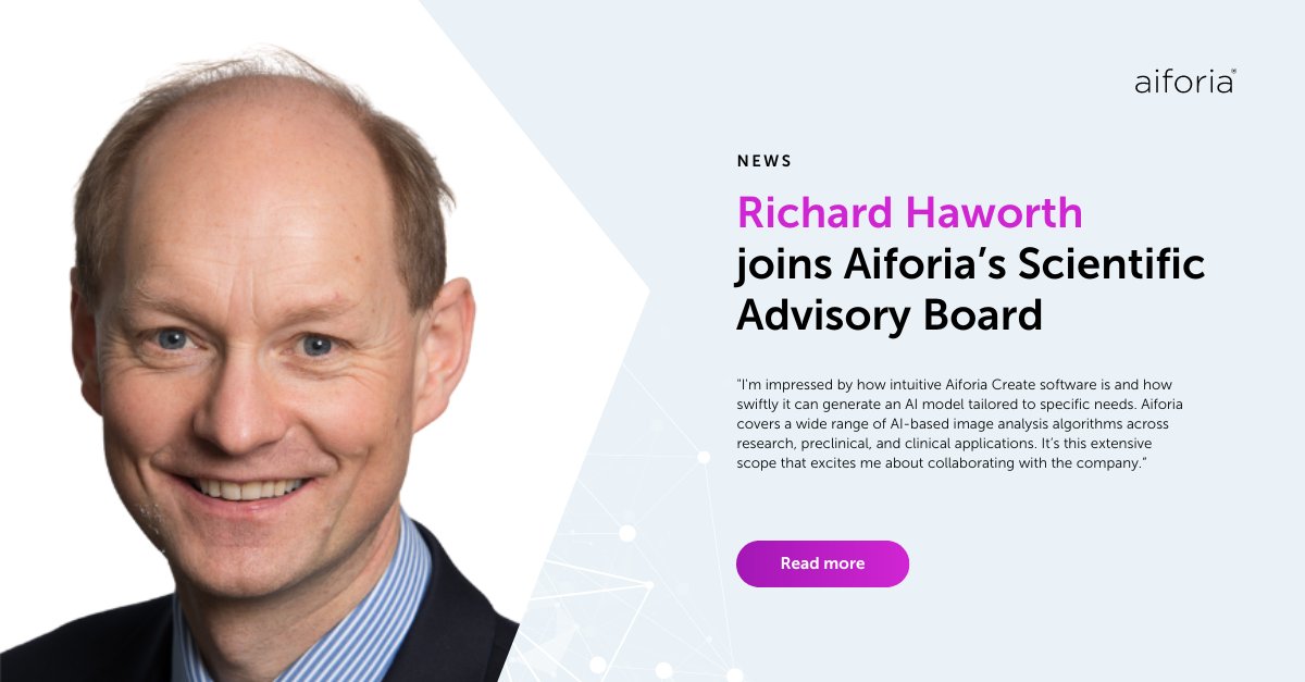 We are thrilled to announce that Richard Haworth has joined Aiforia’s Scientific Advisory Board. Read more about Richard's background: hubs.la/Q02scy040