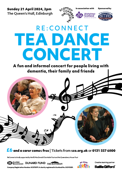@SCOmusic will be hosting a Tea Dance Concert in partnership with Alzheimer Scotland. These performances are designed especially for people living with dementia, their friends and carers🎶 🗓️Sunday 21 April, 2pm 📍The Queen's Hall, Edinburgh More info 👉pulse.ly/p86jy0ywem